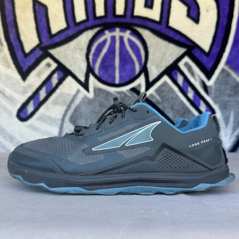 Size 12 - Altra Lone Peak 5 EGO Men's Trail Shoes Gray Blue Hiking Zero Drop